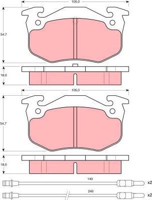 TRW GDB313 - Тормозные колодки, дисковые, комплект parts5.com