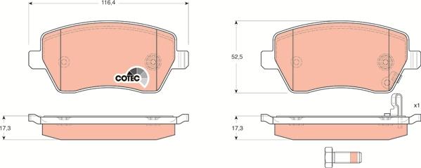 TRW GDB3396 - Тормозные колодки, дисковые, комплект parts5.com