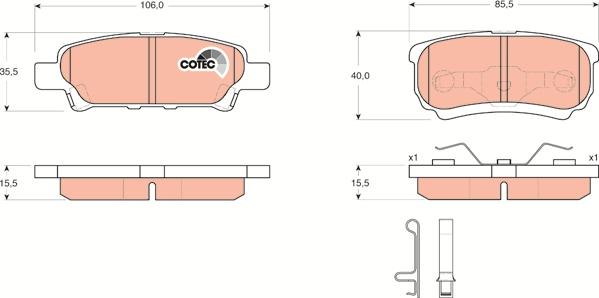 TRW GDB3341 - Тормозные колодки, дисковые, комплект parts5.com