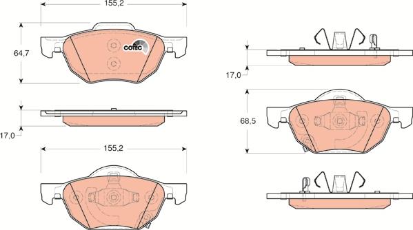 TRW GDB3355AT - Тормозные колодки, дисковые, комплект parts5.com