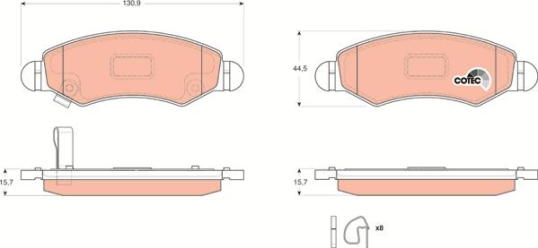 TRW GDB3363 - Тормозные колодки, дисковые, комплект parts5.com