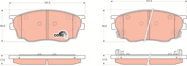 TRW GDB3309 - Тормозные колодки, дисковые, комплект parts5.com