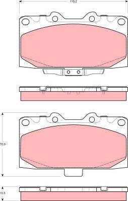 TRW GDB3307 - Тормозные колодки, дисковые, комплект parts5.com