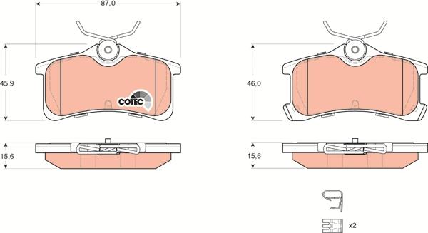 TRW GDB3334 - Тормозные колодки, дисковые, комплект parts5.com