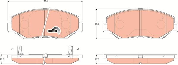 TRW GDB3325 - Тормозные колодки, дисковые, комплект parts5.com