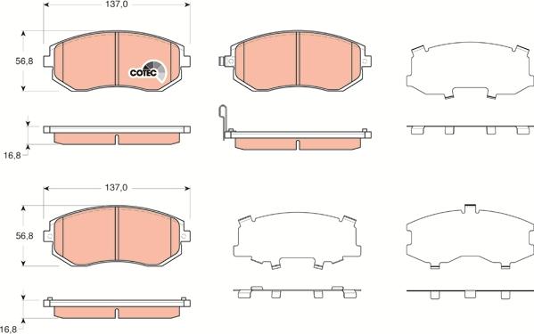 TRW GDB3371 - Тормозные колодки, дисковые, комплект parts5.com