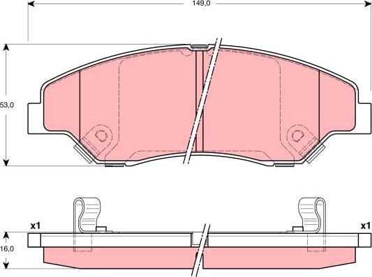 TRW GDB3241 - Тормозные колодки, дисковые, комплект parts5.com