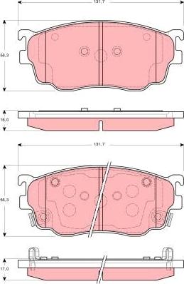 TRW GDB3253 - Тормозные колодки, дисковые, комплект parts5.com