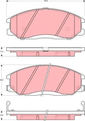 TRW GDB3257 - Тормозные колодки, дисковые, комплект parts5.com