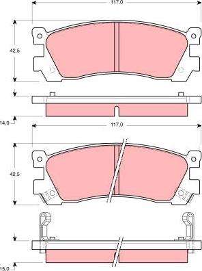 TRW GDB3264 - Тормозные колодки, дисковые, комплект parts5.com