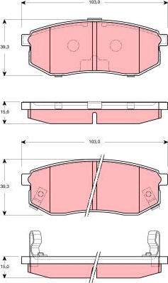 TRW GDB3260 - Тормозные колодки, дисковые, комплект parts5.com