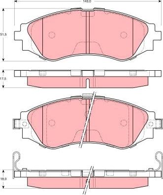 TRW GDB3216 - Тормозные колодки, дисковые, комплект parts5.com