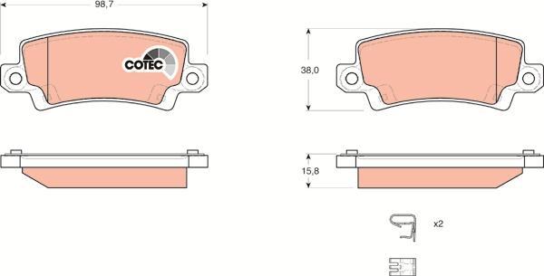 TRW GDB3289 - Тормозные колодки, дисковые, комплект parts5.com