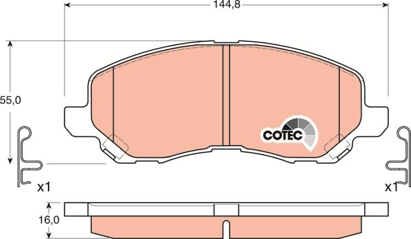 TRW GDB3287AT - Тормозные колодки, дисковые, комплект parts5.com