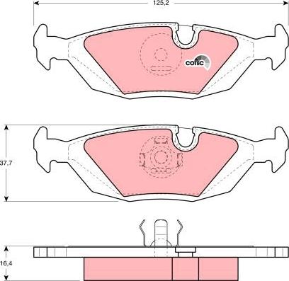 TRW GDB299 - Тормозные колодки, дисковые, комплект parts5.com