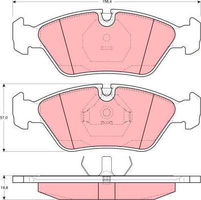 TRW GDB298 - Тормозные колодки, дисковые, комплект parts5.com