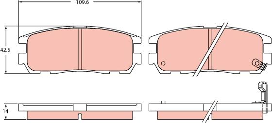 TRW GDB2452 - Тормозные колодки, дисковые, комплект parts5.com