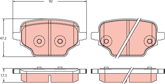 TRW GDB2410 - Тормозные колодки, дисковые, комплект parts5.com