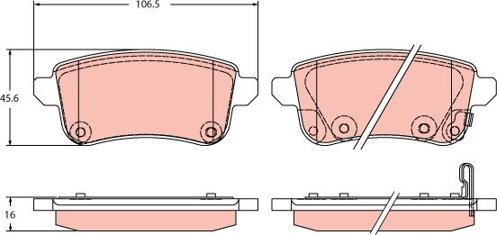 TRW GDB2413 - Тормозные колодки, дисковые, комплект parts5.com