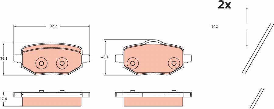 TRW GDB2480 - Тормозные колодки, дисковые, комплект parts5.com