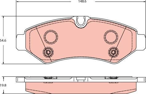 TRW GDB2422 - Тормозные колодки, дисковые, комплект parts5.com