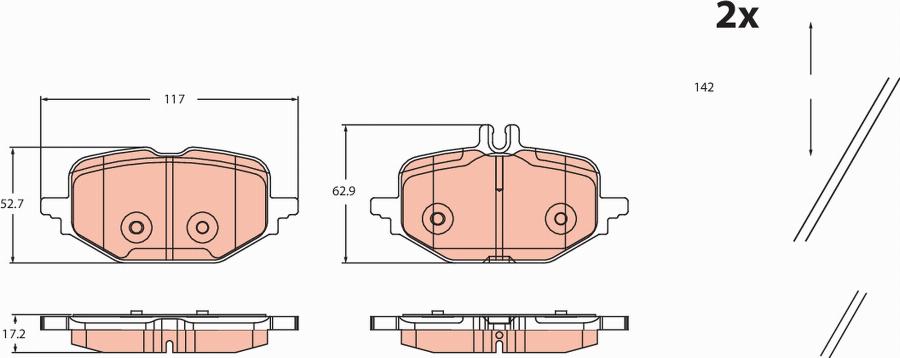 TRW GDB2471 - Тормозные колодки, дисковые, комплект parts5.com