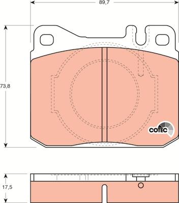 TRW GDB264 - Тормозные колодки, дисковые, комплект parts5.com