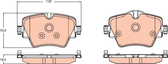 TRW GDB2098 - Тормозные колодки, дисковые, комплект parts5.com