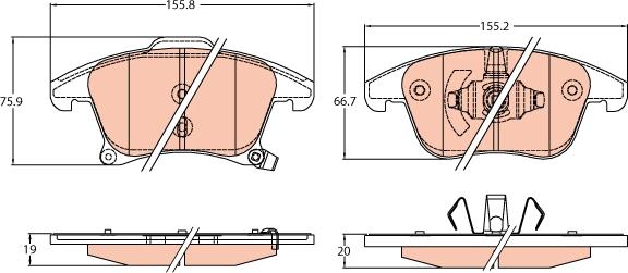 TRW GDB2092 - Тормозные колодки, дисковые, комплект parts5.com