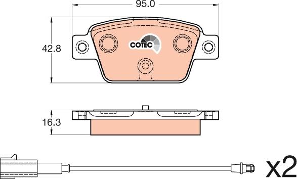 TRW GDB2054 - Тормозные колодки, дисковые, комплект parts5.com