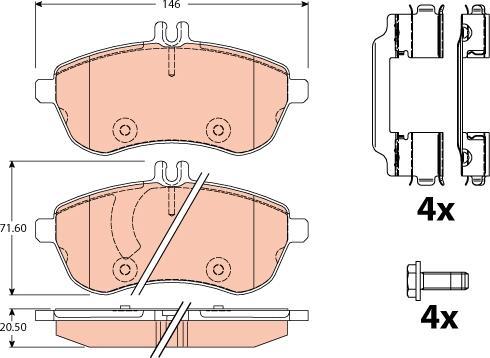 TRW GDB2056 - Тормозные колодки, дисковые, комплект parts5.com