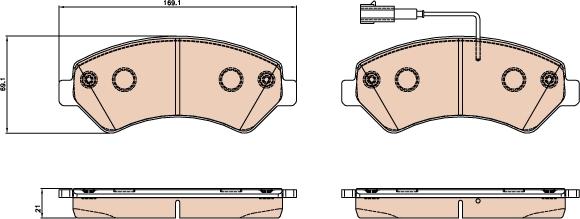 TRW GDB2069 - Тормозные колодки, дисковые, комплект parts5.com