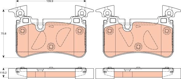 TRW GDB2061 - Тормозные колодки, дисковые, комплект parts5.com