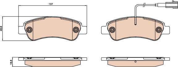 TRW GDB2068 - Тормозные колодки, дисковые, комплект parts5.com