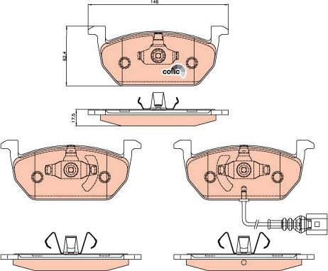 TRW GDB2080 - Тормозные колодки, дисковые, комплект parts5.com