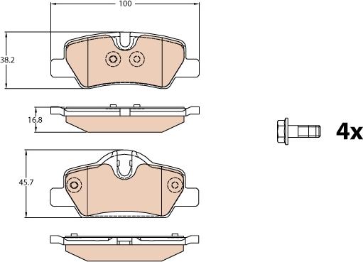 TRW GDB2088 - Тормозные колодки, дисковые, комплект parts5.com