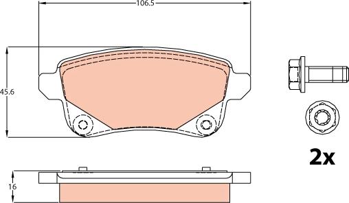 TRW GDB2082 - Тормозные колодки, дисковые, комплект parts5.com