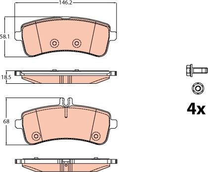 TRW GDB2079 - Тормозные колодки, дисковые, комплект parts5.com