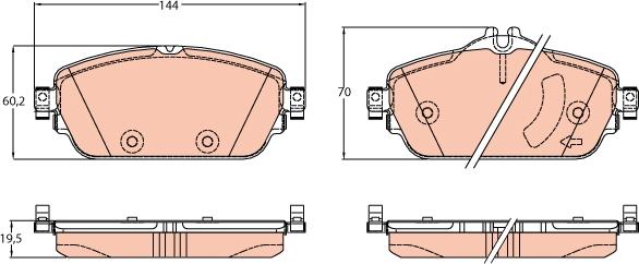 TRW GDB2070 - Тормозные колодки, дисковые, комплект parts5.com