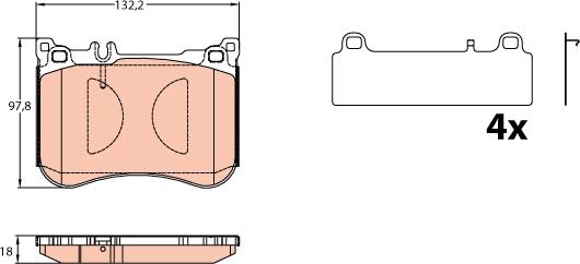 TRW GDB2144 - Тормозные колодки, дисковые, комплект parts5.com