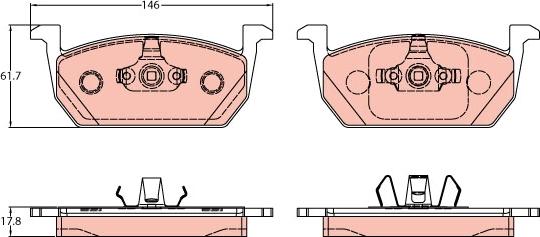 TRW GDB2159 - Тормозные колодки, дисковые, комплект parts5.com