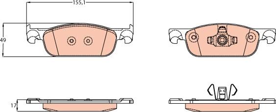 TRW GDB2157 - Тормозные колодки, дисковые, комплект parts5.com