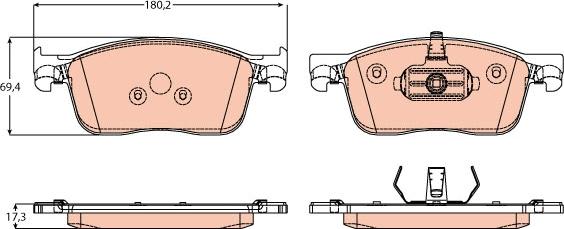 TRW GDB2169 - Тормозные колодки, дисковые, комплект parts5.com