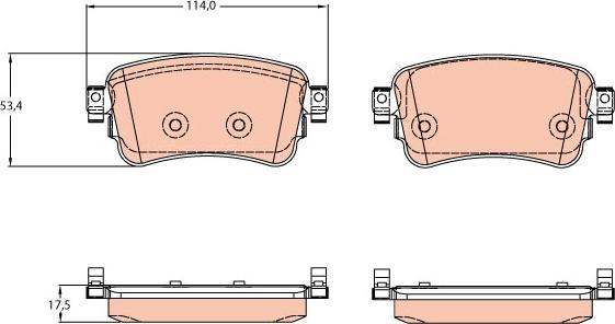 TRW GDB2166 - Тормозные колодки, дисковые, комплект parts5.com