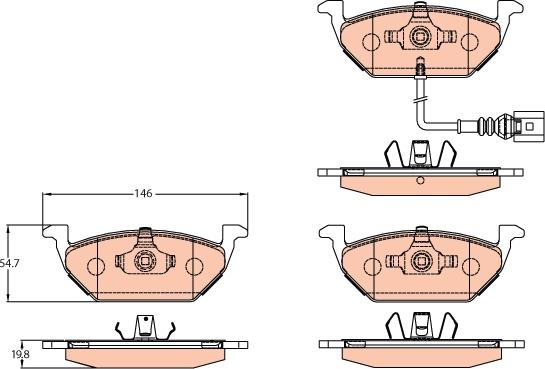 TRW GDB2108 - Тормозные колодки, дисковые, комплект parts5.com