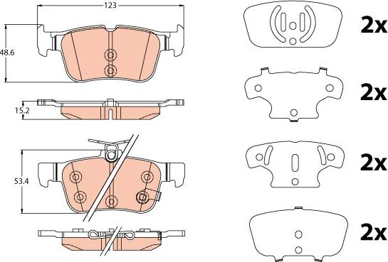 TRW GDB2115 - Тормозные колодки, дисковые, комплект parts5.com