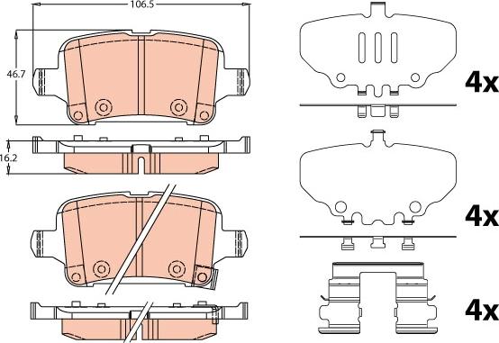 TRW GDB2184 - Тормозные колодки, дисковые, комплект parts5.com