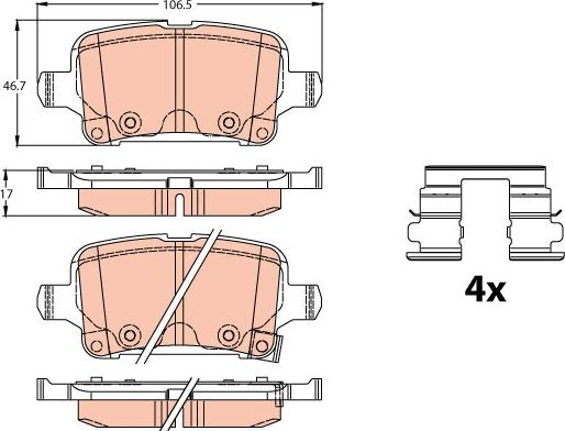 TRW GDB2180 - Тормозные колодки, дисковые, комплект parts5.com