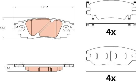 TRW GDB2183 - Тормозные колодки, дисковые, комплект parts5.com