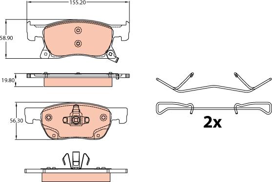 TRW GDB2138 - Тормозные колодки, дисковые, комплект parts5.com